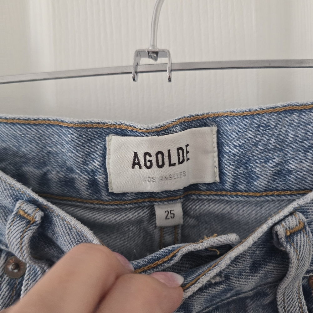 Agolde 90s High Waisted Loose Cropped Jeans Size 25 - Picture 6 of 10